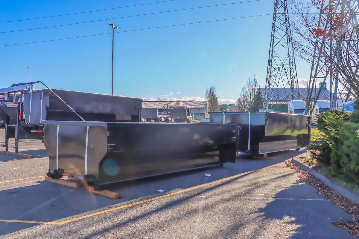 Roll-off dumpster ready for waste disposal at job site for Construction Dumpster Rental in Highland Springs